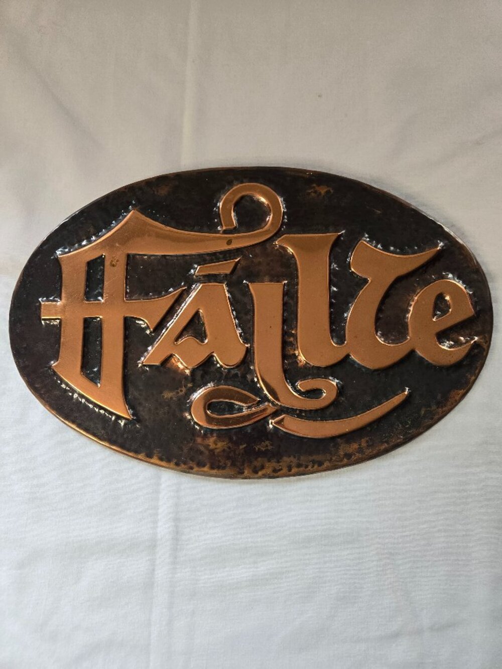Failte (Welcome) Celtic Irish Copper Metal Hanging Plaque Oval